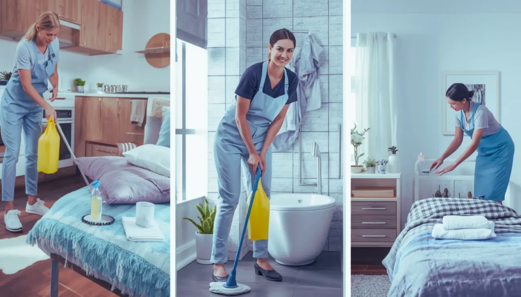 Tenancy Cleaners are performing different tasks
