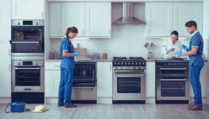 Tenancy cleaners are cleaning different oven types